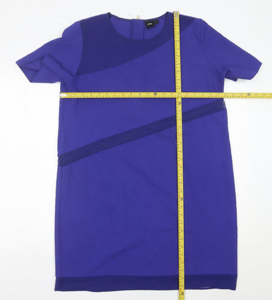 ASOS Women’s Blue Colourblock Shift Dress Size 16 Short Sleeve Workwear