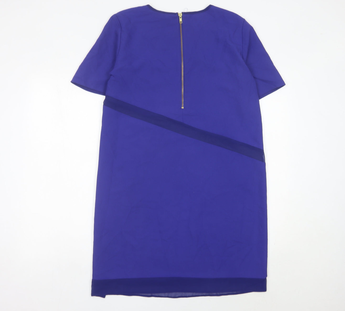ASOS Women’s Blue Colourblock Shift Dress Size 16 Short Sleeve Workwear