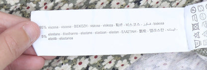 Pull&Bear Women’s Green Floral Skater Dress Size S Short Sleeve