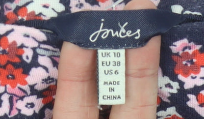 Joules Womens Multicoloured Floral Shift Dress Size 10 Knee Length 3/4 Sleeve