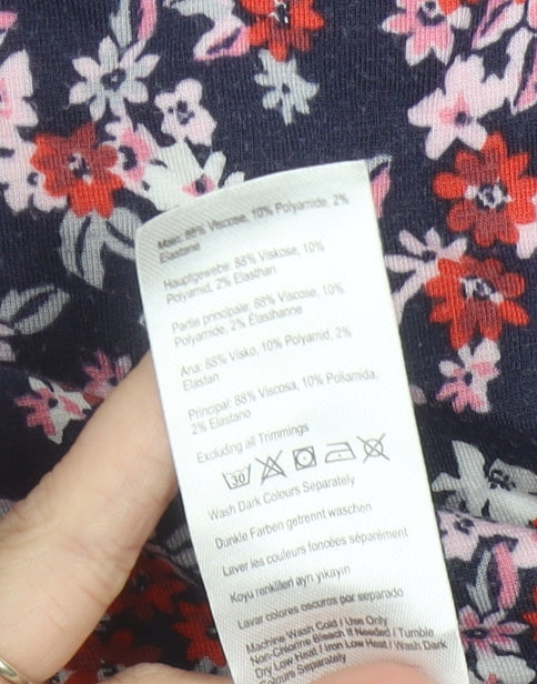 Joules Womens Multicoloured Floral Shift Dress Size 10 Knee Length 3/4 Sleeve