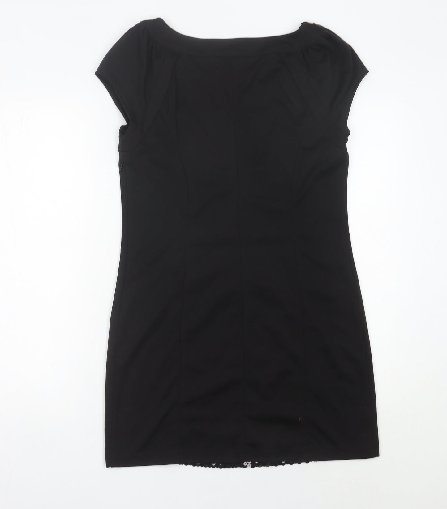 Red Herring Women’s Black Sequin Short Sleeve Bodycon Dress Size 14