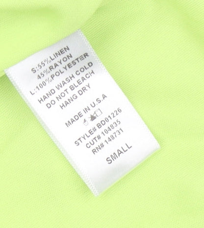 Blue Blush Women’s Green Bodycon Mini Dress Size S Sleeveless Ruffle Zip