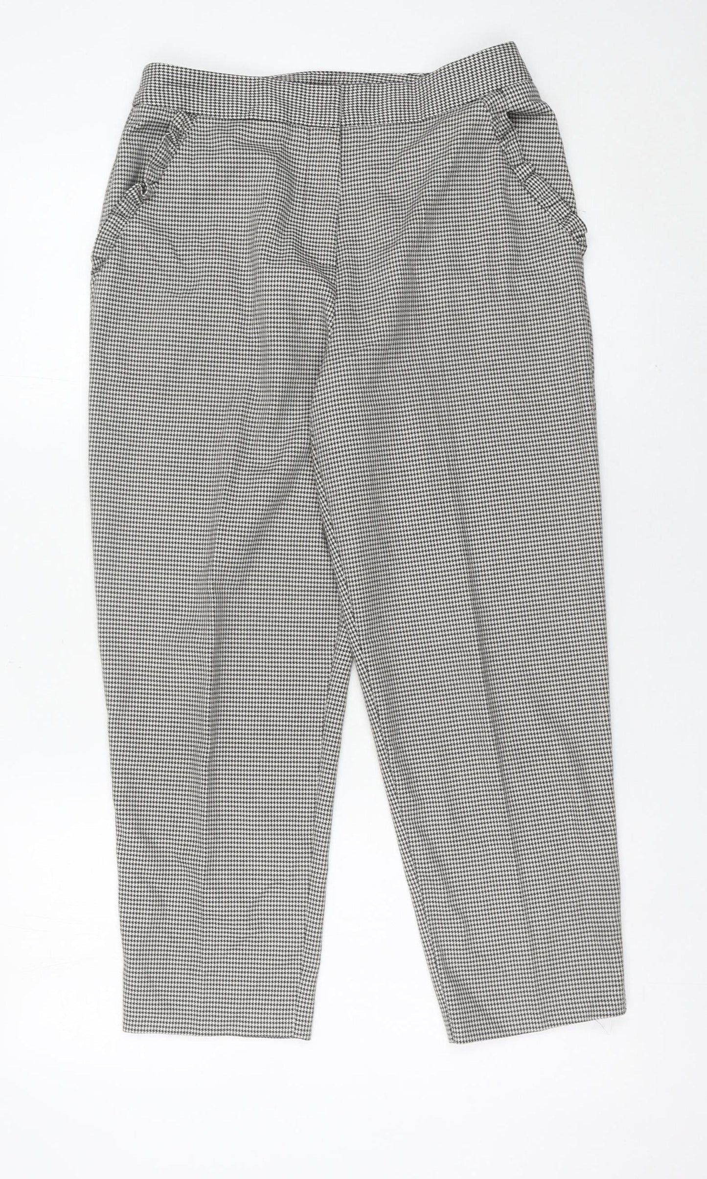 Topshop Women’s Petite Black Houndstooth Trousers Size 10