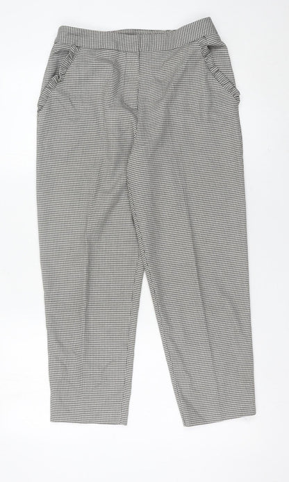 Topshop Women’s Petite Black Houndstooth Trousers Size 10