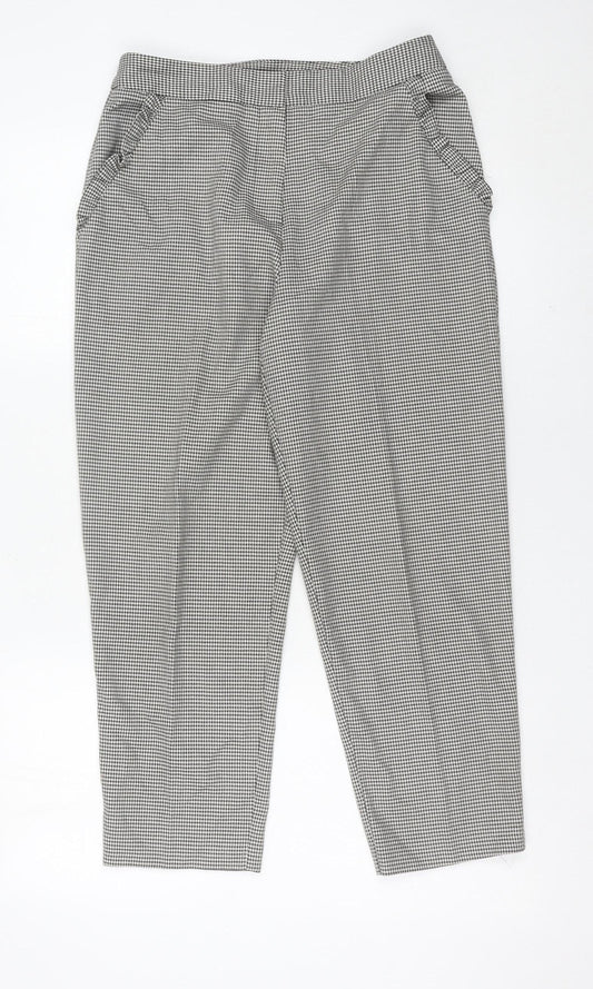 Topshop Women’s Petite Black Houndstooth Trousers Size 10