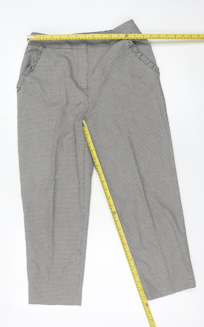 Topshop Women’s Petite Black Houndstooth Trousers Size 10