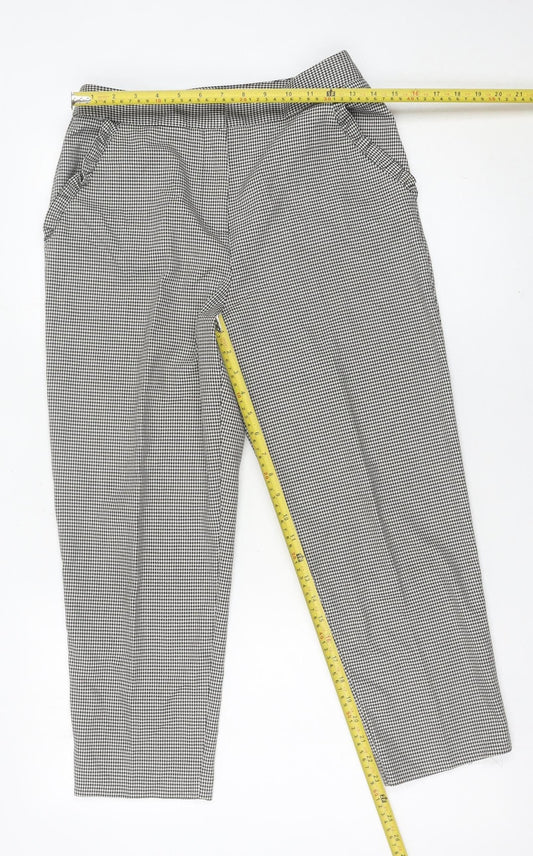 Topshop Women’s Petite Black Houndstooth Trousers Size 10