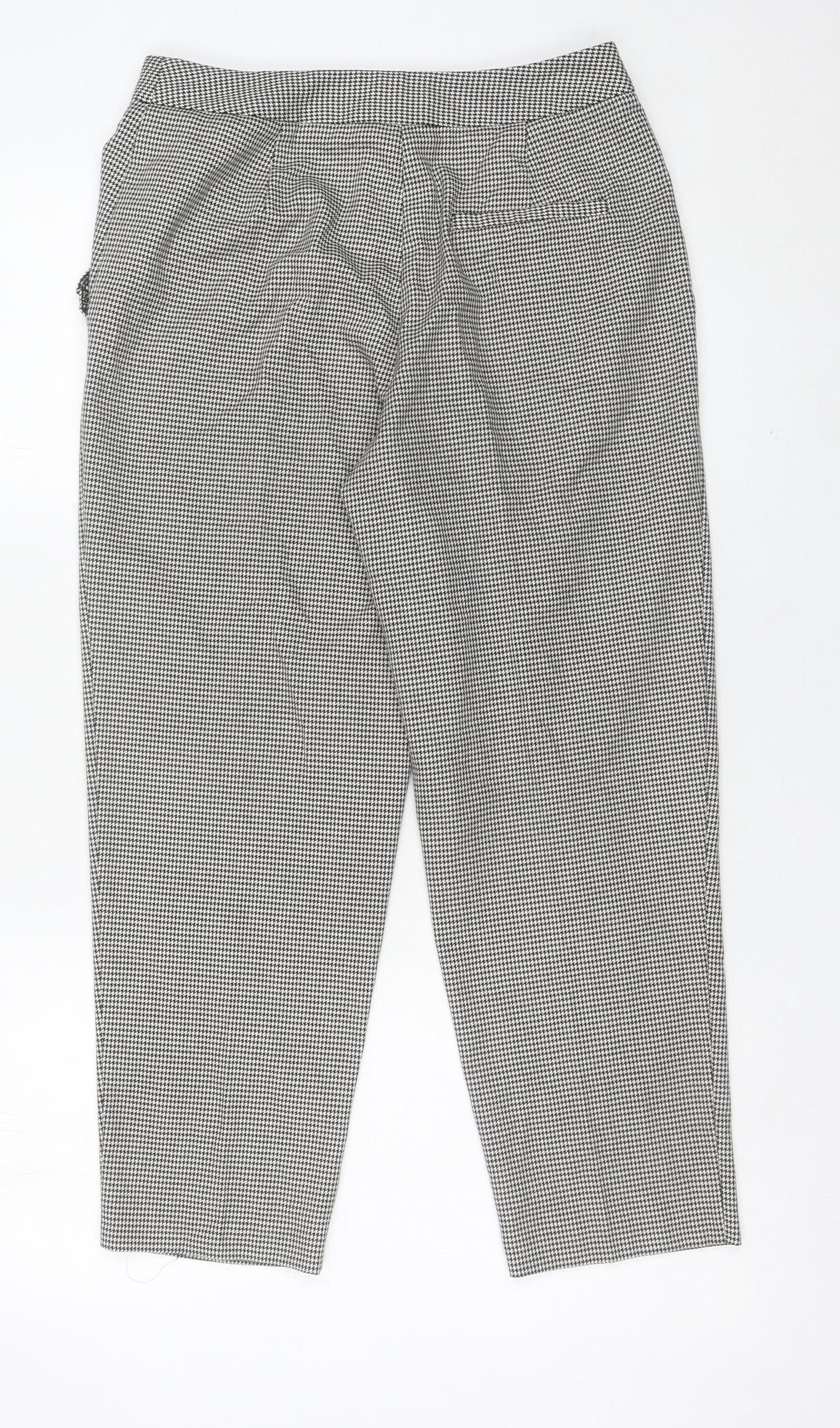 Topshop Women’s Petite Black Houndstooth Trousers Size 10