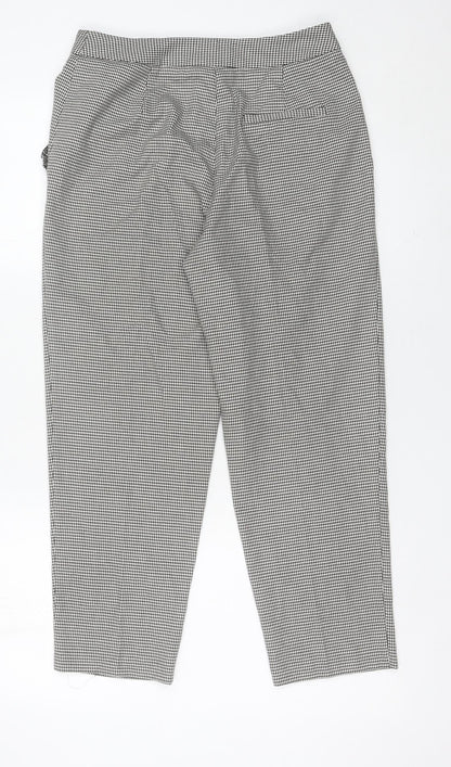 Topshop Women’s Petite Black Houndstooth Trousers Size 10