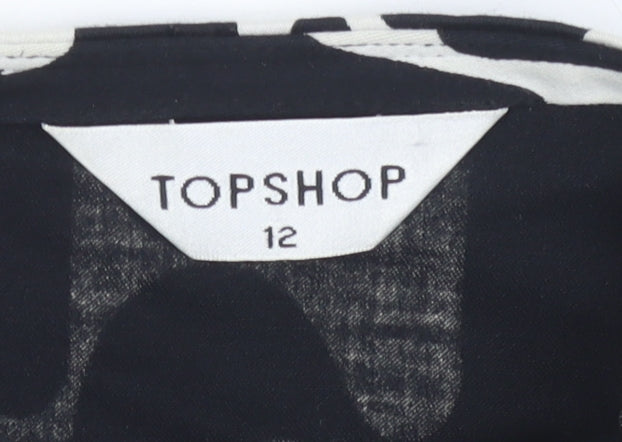 Womens UK Size 12 Topshop A-Line Canvas Skirt