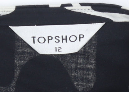 Womens UK Size 12 Topshop A-Line Canvas Skirt