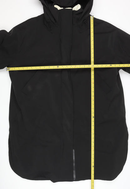 Zara Men Black S Parka Coat Hooded Long Casual Nylon Winter