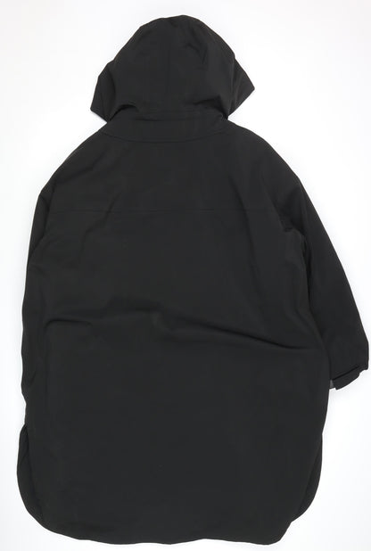 Zara Men Black S Parka Coat Hooded Long Casual Nylon Winter