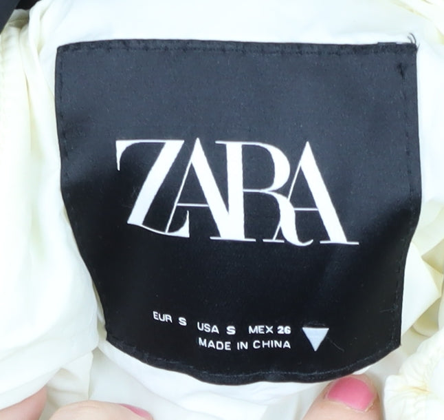 Zara Men Black S Parka Coat Hooded Long Casual Nylon Winter