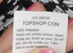 Topshop Women’s Black Animal Print Flared Trousers Size 10 Polyester