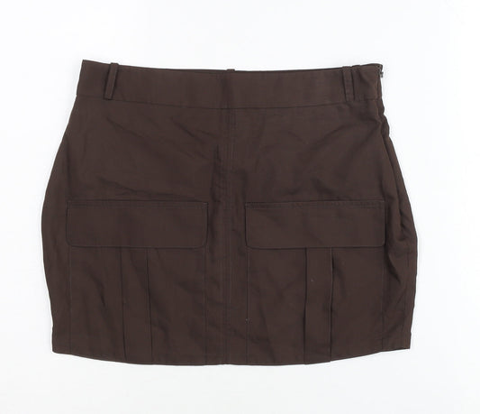 PrettyLittleThing Women’s Brown Size 8 Cargo Pocket Short Skirt