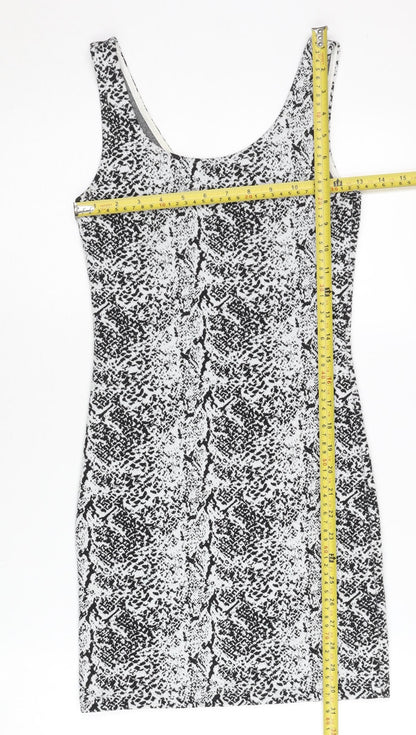 H&M Divided Women’s Black XS Bodycon Animal Print Sleeveless Dress