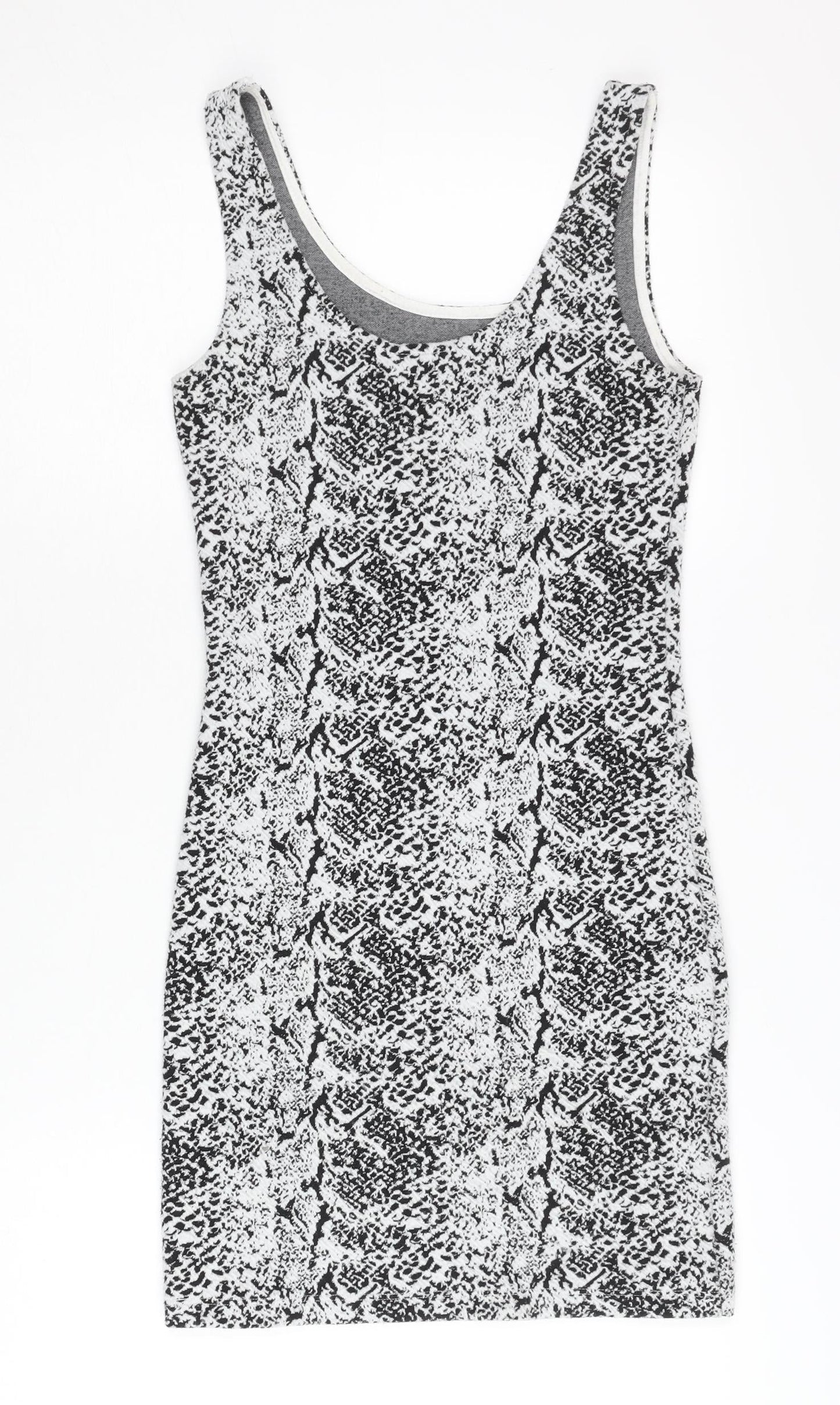 H&M Divided Women’s Black XS Bodycon Animal Print Sleeveless Dress