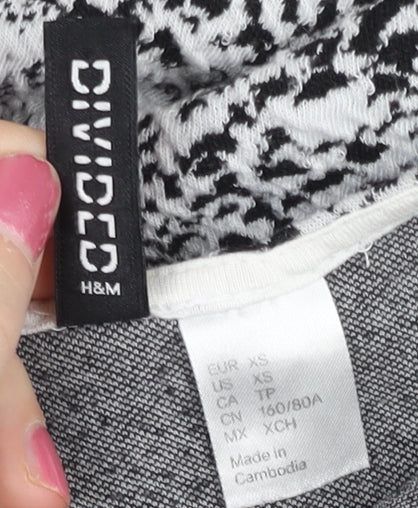 H&M Divided Women’s Black XS Bodycon Animal Print Sleeveless Dress