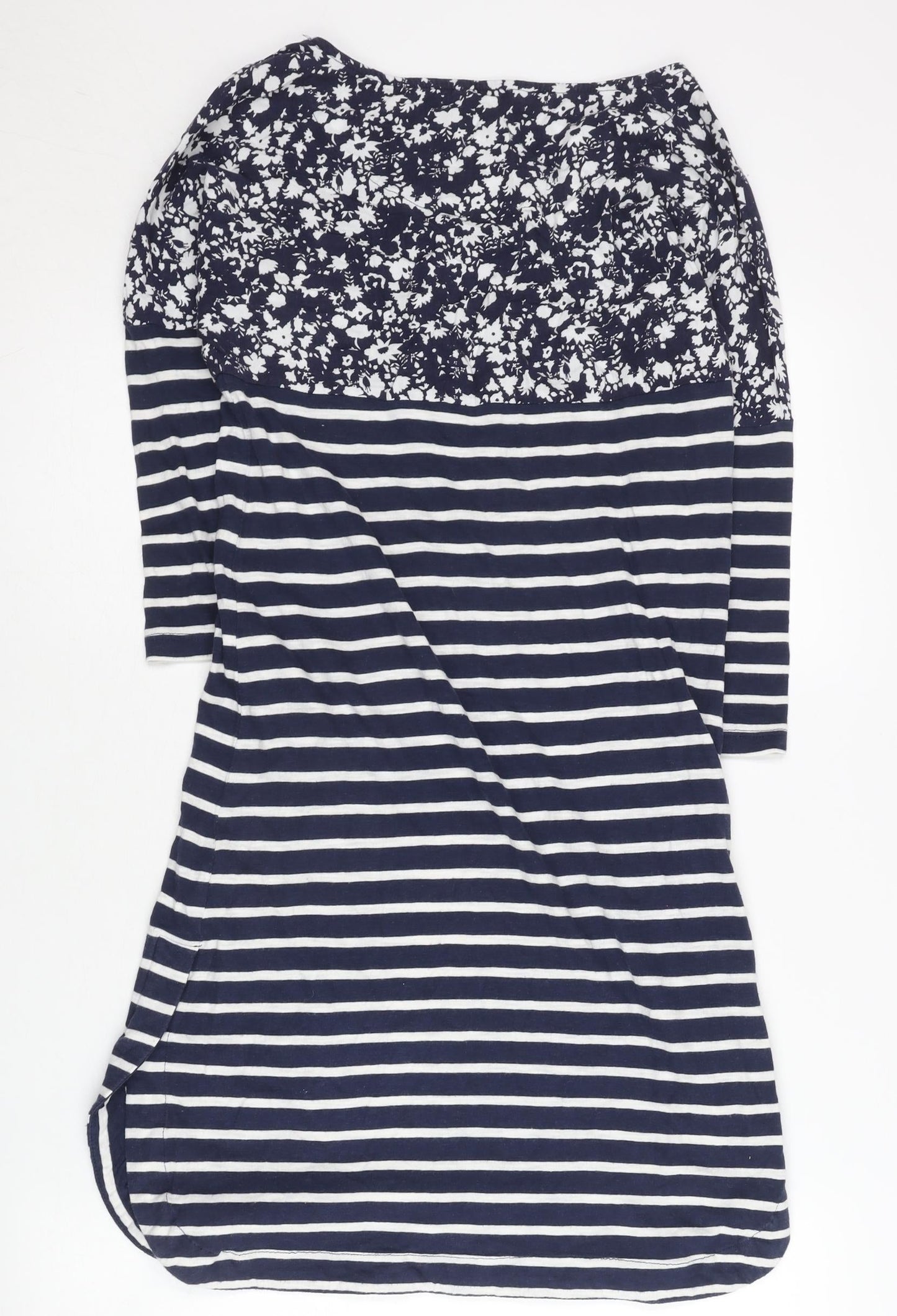 Joules Women’s Blue Floral Stripe Shift Dress UK 6 Cotton Viscose