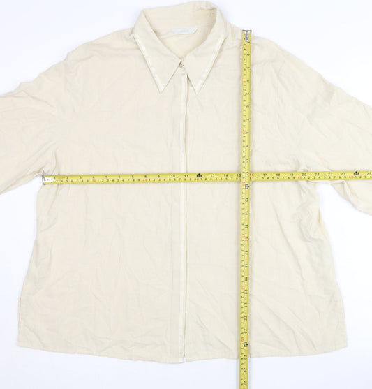 Womens UK Size 20 Marks and Spencer Beige Basic Button-Up