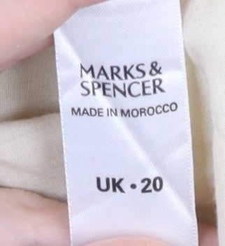 Womens UK Size 20 Marks and Spencer Beige Basic Button-Up