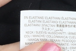 Boden Womens Black Sheer Polka Dot Puff Sleeve High Neck Blouse UK 6