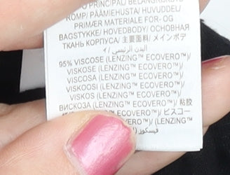 Boden Womens Black Sheer Polka Dot Puff Sleeve High Neck Blouse UK 6