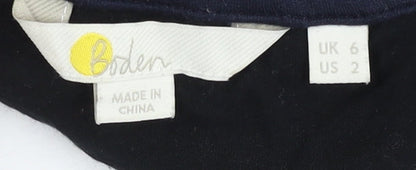 Boden Womens Black Sheer Polka Dot Puff Sleeve High Neck Blouse UK 6