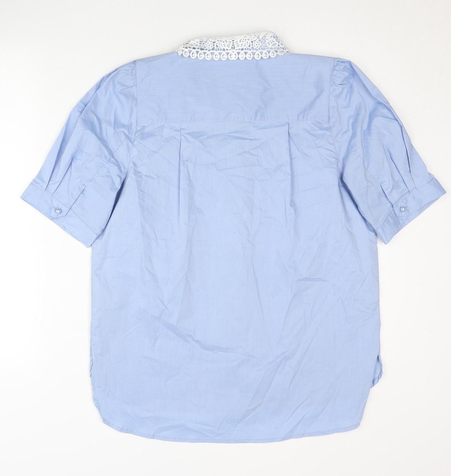 Womens UK Size M CULTURE Blue Classic Button-Up
