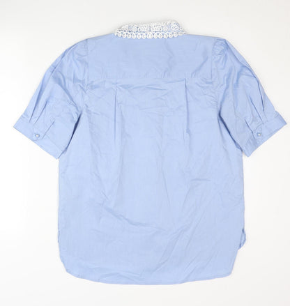 Womens UK Size M CULTURE Blue Classic Button-Up