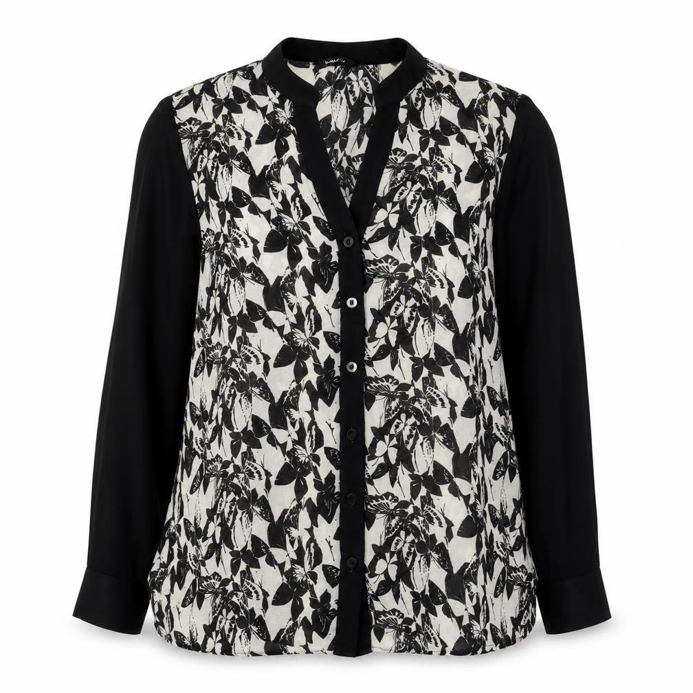 Womens UK Size 14 Roman Black Basic Button-Up