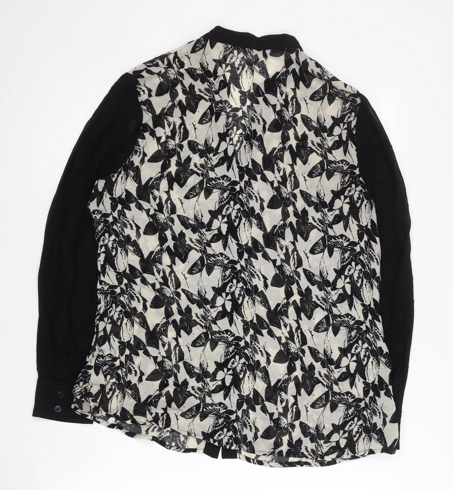 Womens UK Size 14 Roman Black Basic Button-Up