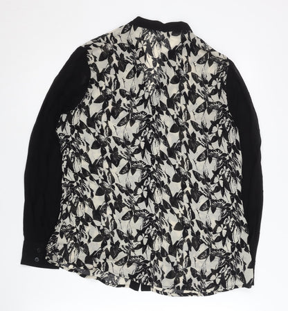 Womens UK Size 14 Roman Black Basic Button-Up