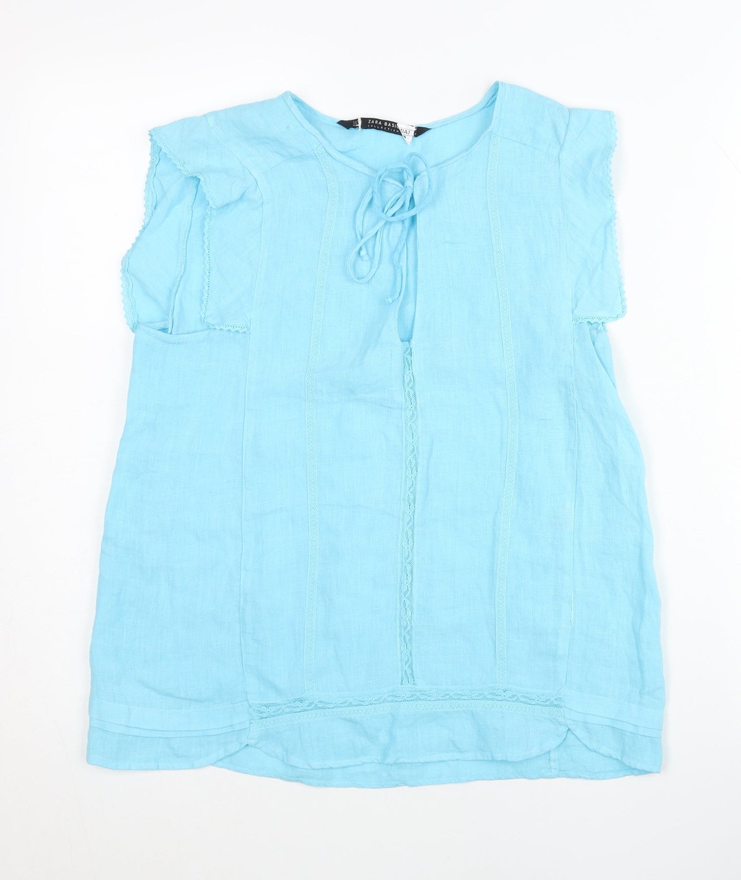 Womens UK Size S Zara Blue Tunic Blouse