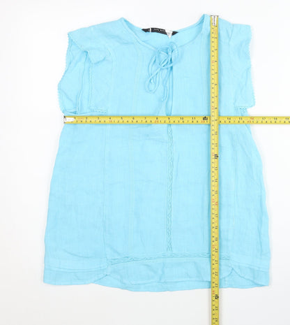 Womens UK Size S Zara Blue Tunic Blouse