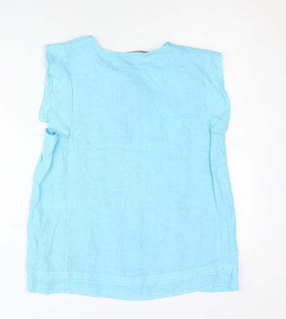 Womens UK Size S Zara Blue Tunic Blouse