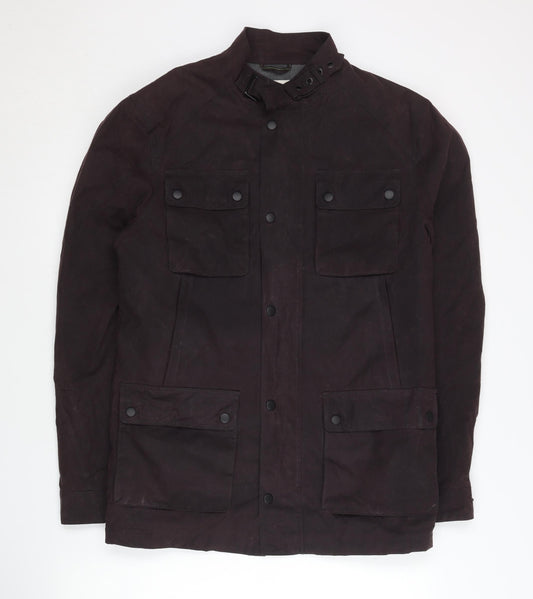 WRK Men’s Brown Military Jacket Medium Cotton Mid-Length