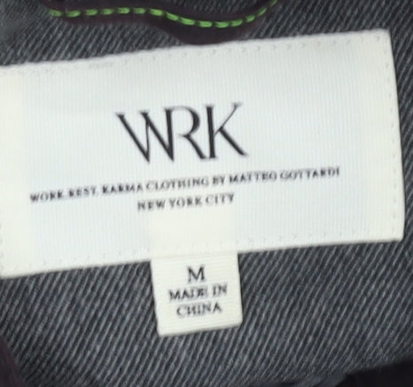 WRK Men’s Brown Military Jacket Medium Cotton Mid-Length