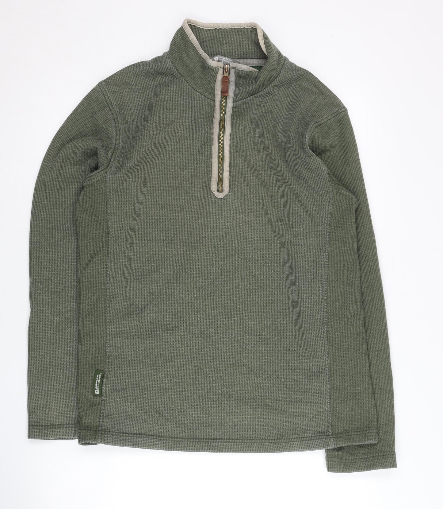 Mens UK Size S Mountain Warehouse Green Henley Sweatshirt