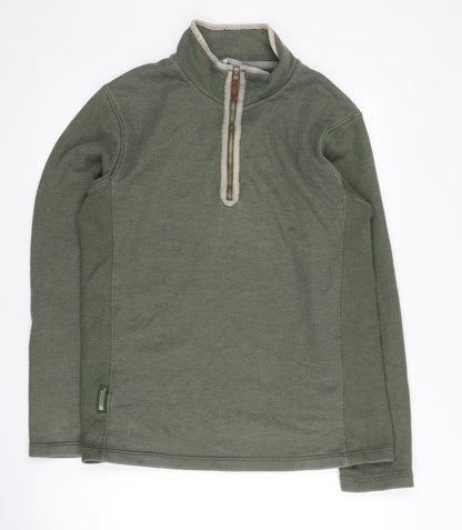 Mens UK Size S Mountain Warehouse Green Henley Sweatshirt