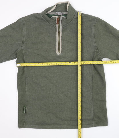 Mens UK Size S Mountain Warehouse Green Henley Sweatshirt
