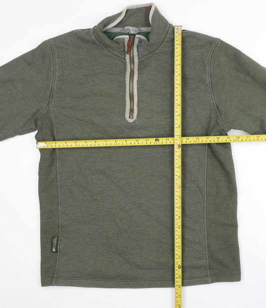 Mens UK Size S Mountain Warehouse Green Henley Sweatshirt