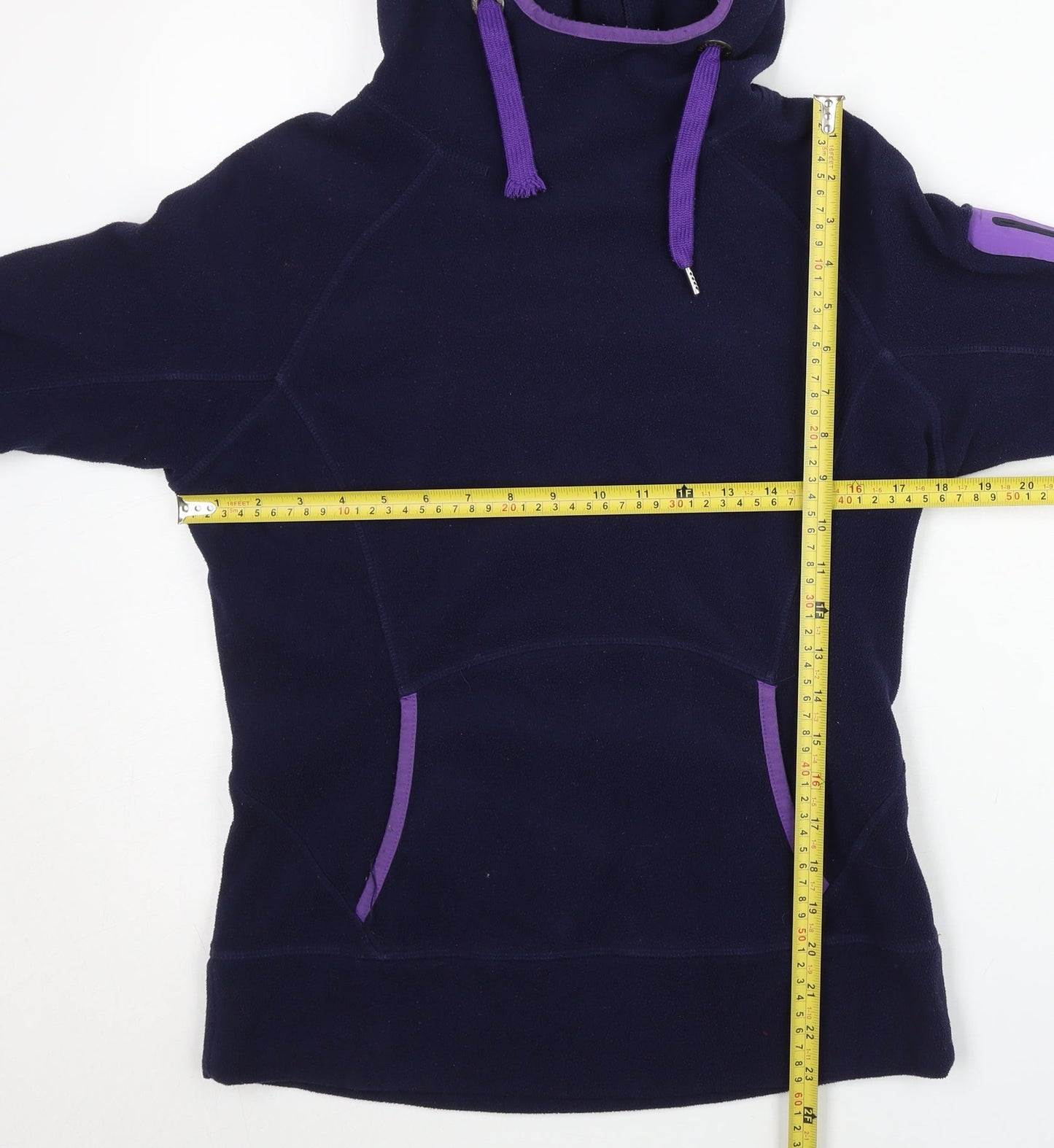 Berghaus Womens Blue Fleece Hoodie Size 12 Outdoor Hiking Pullover