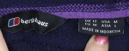 Berghaus Womens Blue Fleece Hoodie Size 12 Outdoor Hiking Pullover