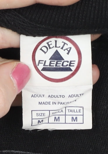 Delta Fleece Mens Black Anime Graphic Pullover Sweatshirt Size M