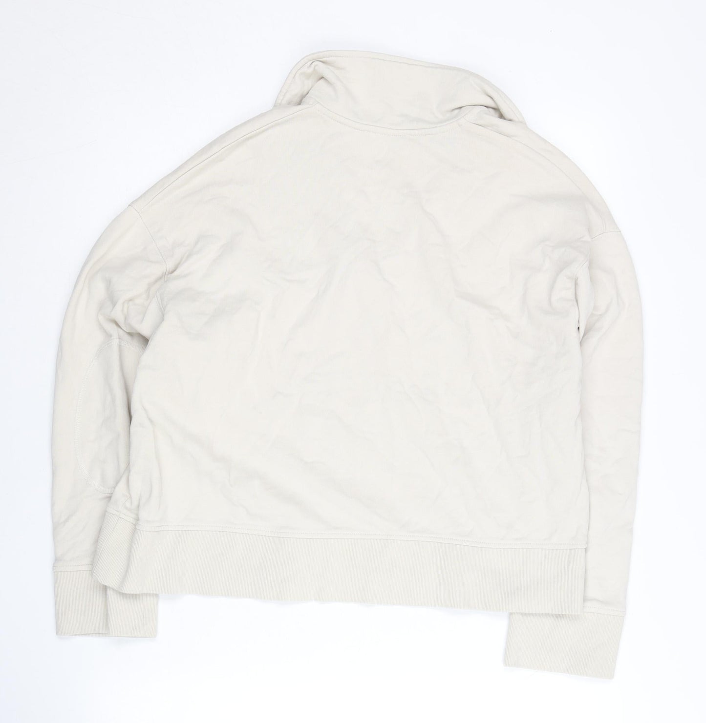 Zara Women Beige Collared Pullover Sweatshirt Size S