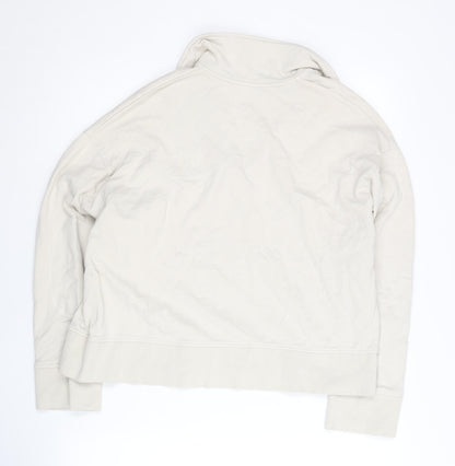 Zara Women Beige Collared Pullover Sweatshirt Size S