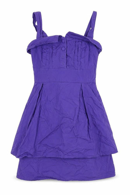 New Look Womens Purple Size 8 Fit & Flare Sleeveless Hi-Low Dress
